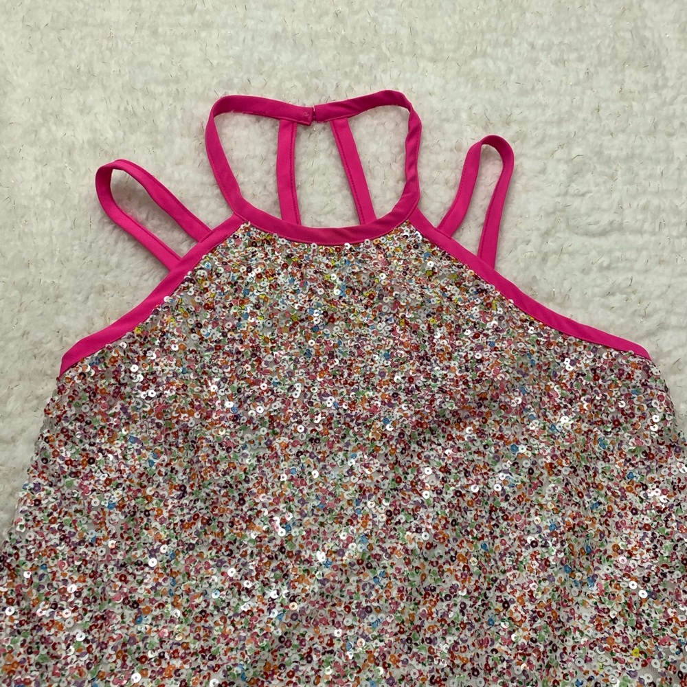 Mustard Seed pink multi colored sequined tank top Size S